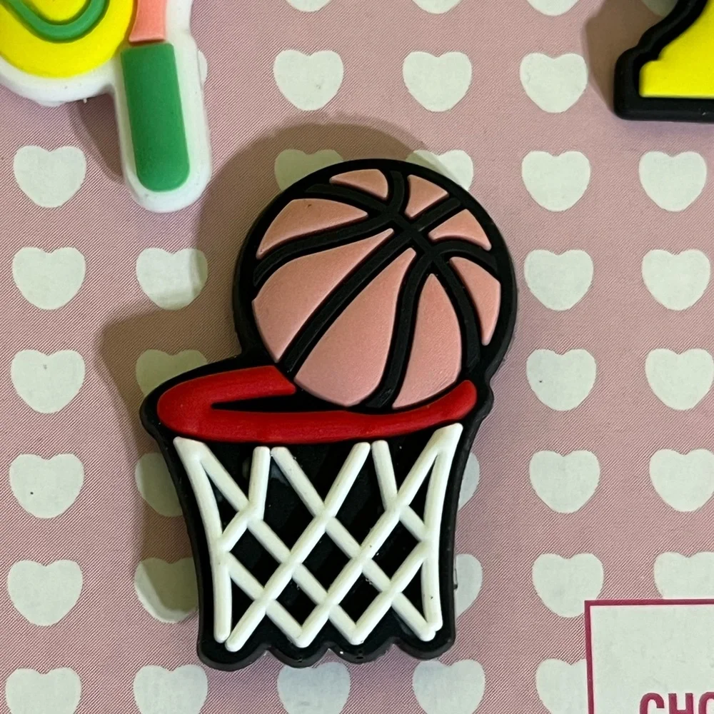 NEW 4 Sports-Themed Charms Jibbitz Set: tennis, baseball, basketball, trophy